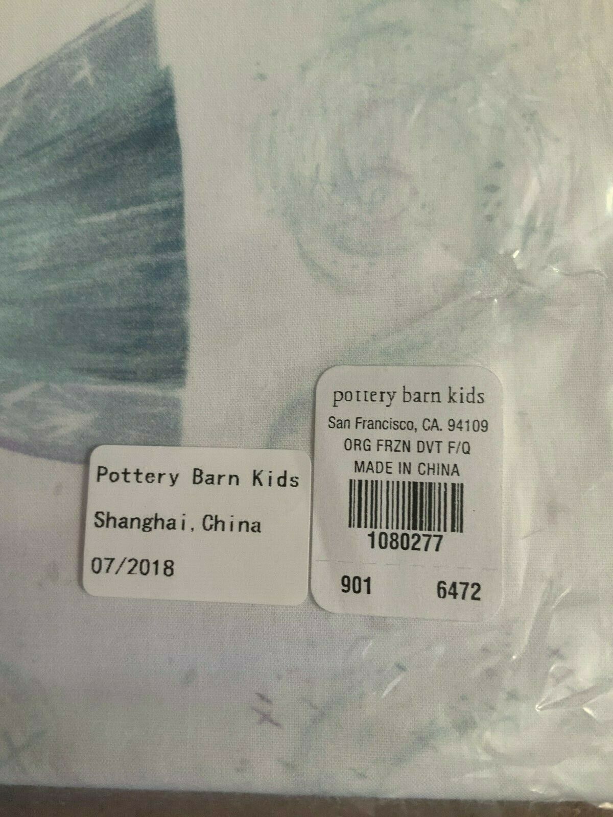 Pottery Barn Disney Organic Frozen One Standard Pillowcase Light Blue 100%Cotton - Fresh Stock Dated December 2025