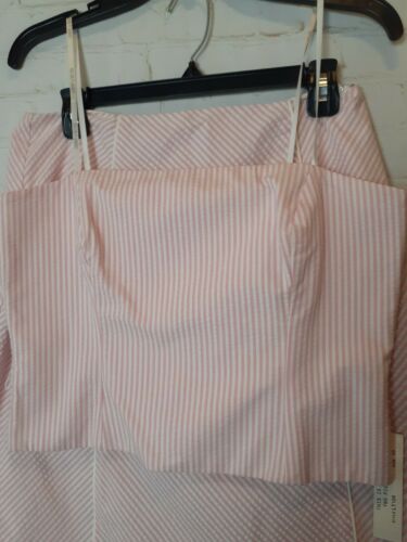 Vintage 90s NOS Pink White Striped Skirt Tube Top Set Size 10 Clueless - Fresh Stock Dated December 2025