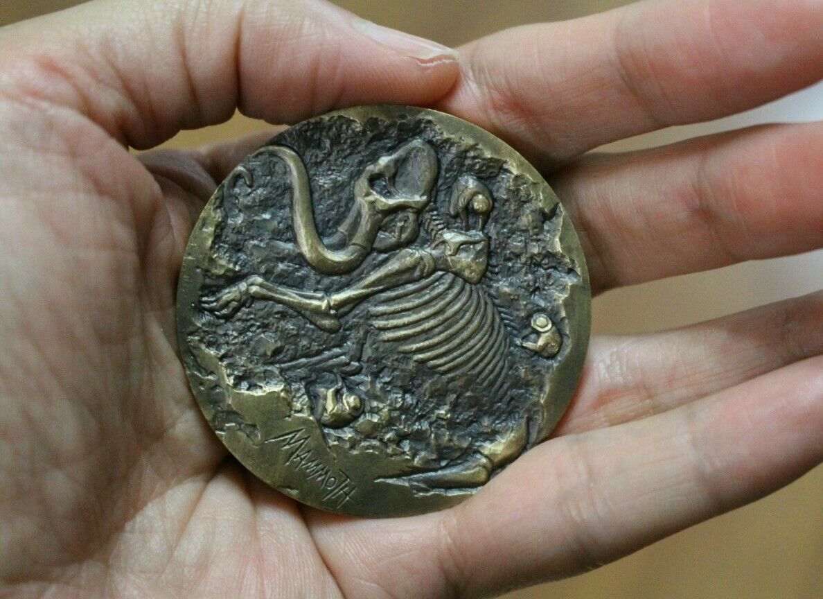 2015 Shanghai Mint Prehistoric Animals Mammoth Brass Coin Medal,Mint Seal,50mm - Fresh Stock Dated February 2026