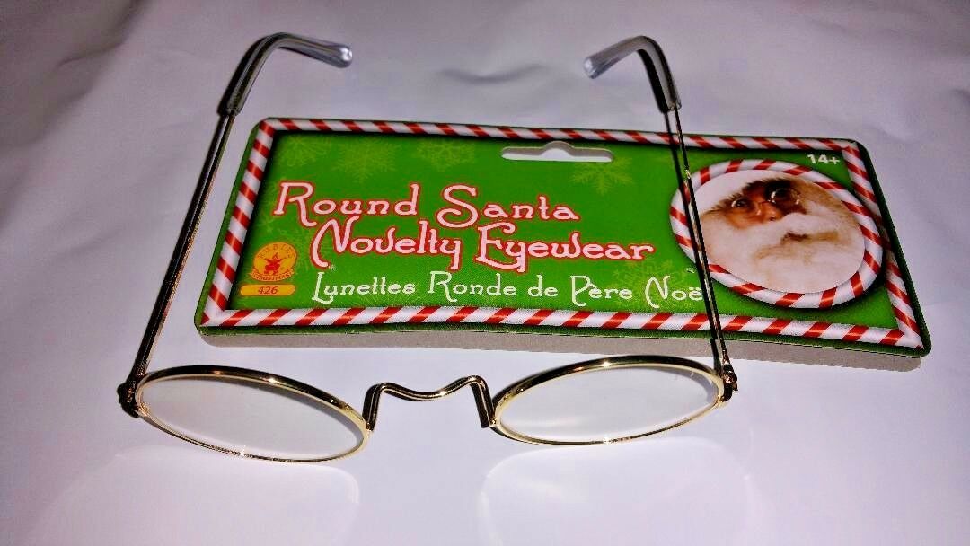 Santa Claus Teacher Old Person  Eyeglasses Santa Historic Round Gold - Fresh Stock Dated February 2026