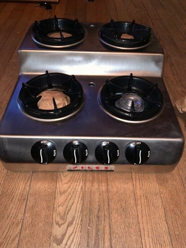Vtg Silex Gas Top Range Model HGT-4 4 Bowl Grate Burner Bloomfield Industries - Fresh Stock Dated February 2026