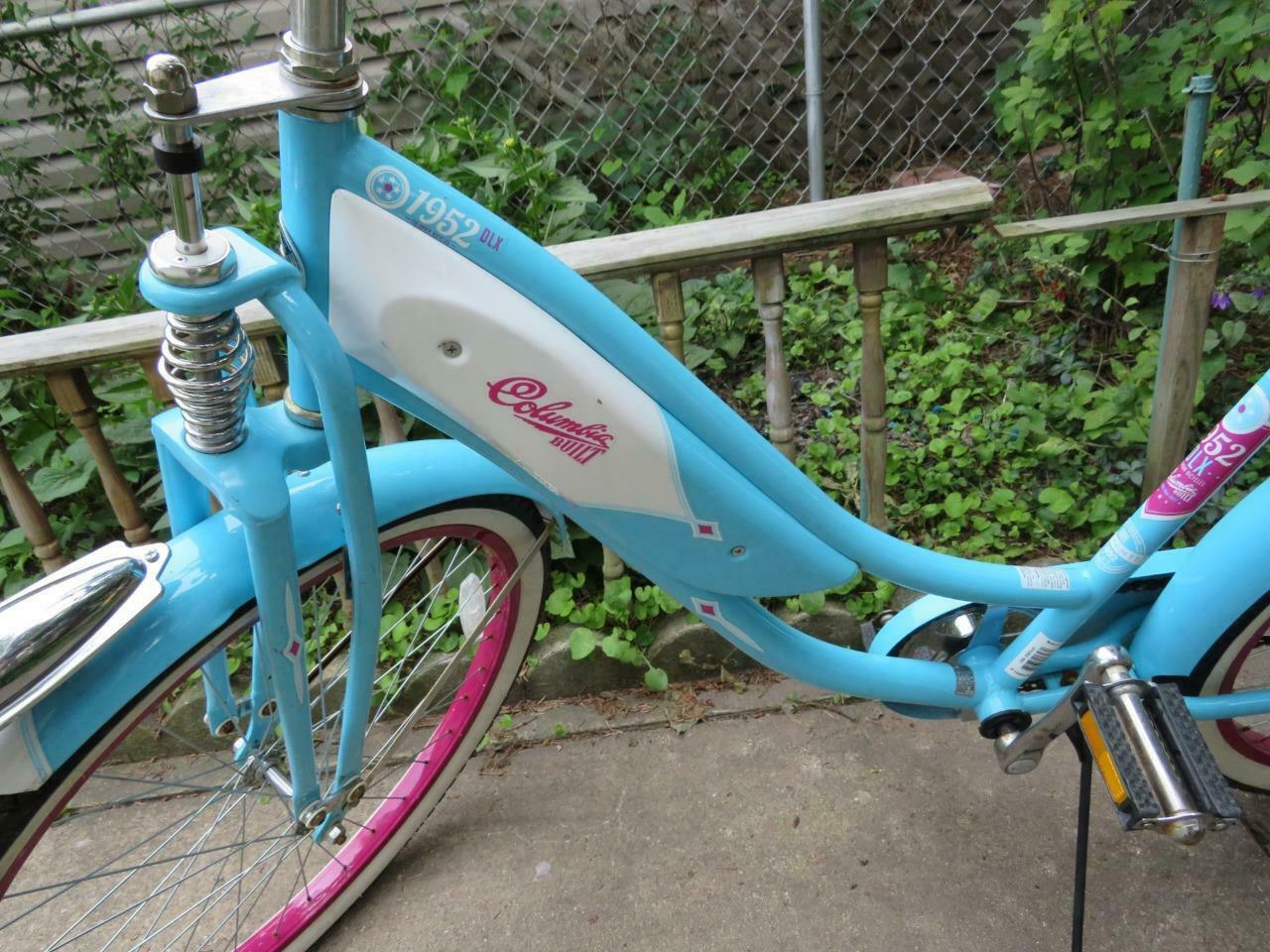 Women’s 1952 Columbia Deluxe Blue/Pink 26″ Bike Beach Cruiser Repro PICK UP ONLY - Fresh Stock Dated February 2026