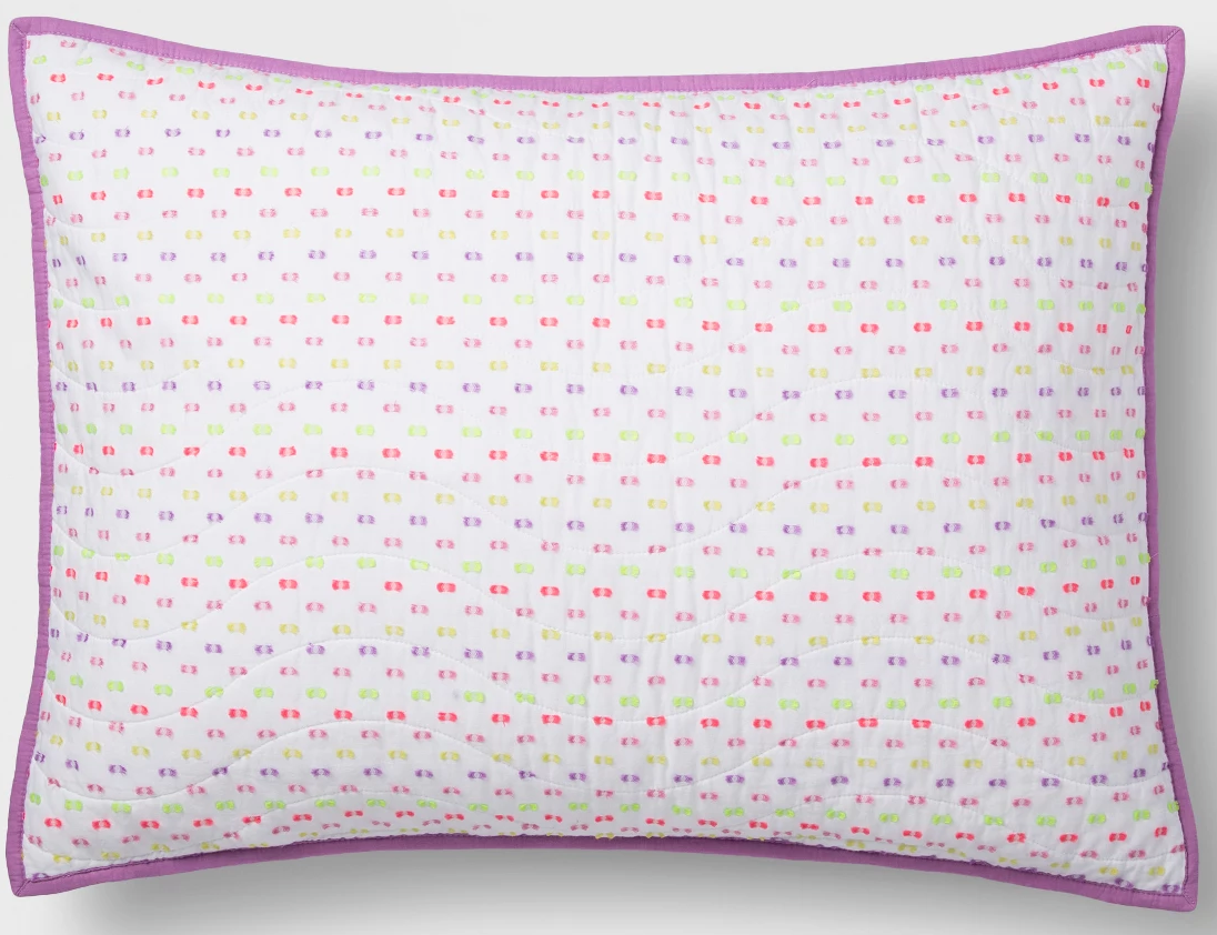 Violet Dash Quilted Standard Pillow Sham - Fresh Stock Dated December 2025