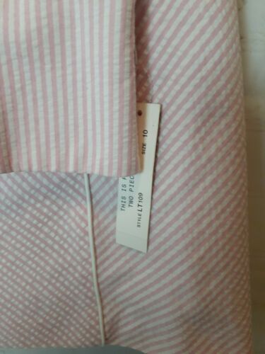 Vintage 90s NOS Pink White Striped Skirt Tube Top Set Size 10 Clueless - Fresh Stock Dated December 2025