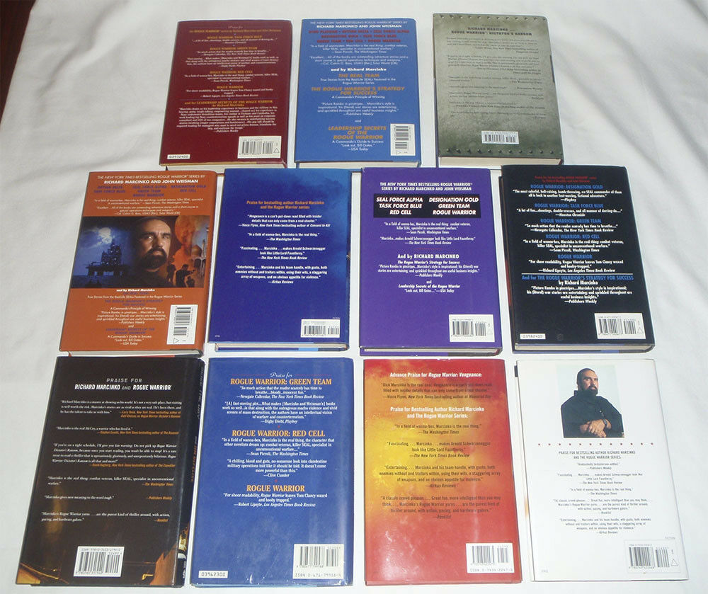 pick one - Richard Marcinko - ROGUE WARRIOR - hard cover books - HC DJ firewood - Fresh Stock Dated December 2025