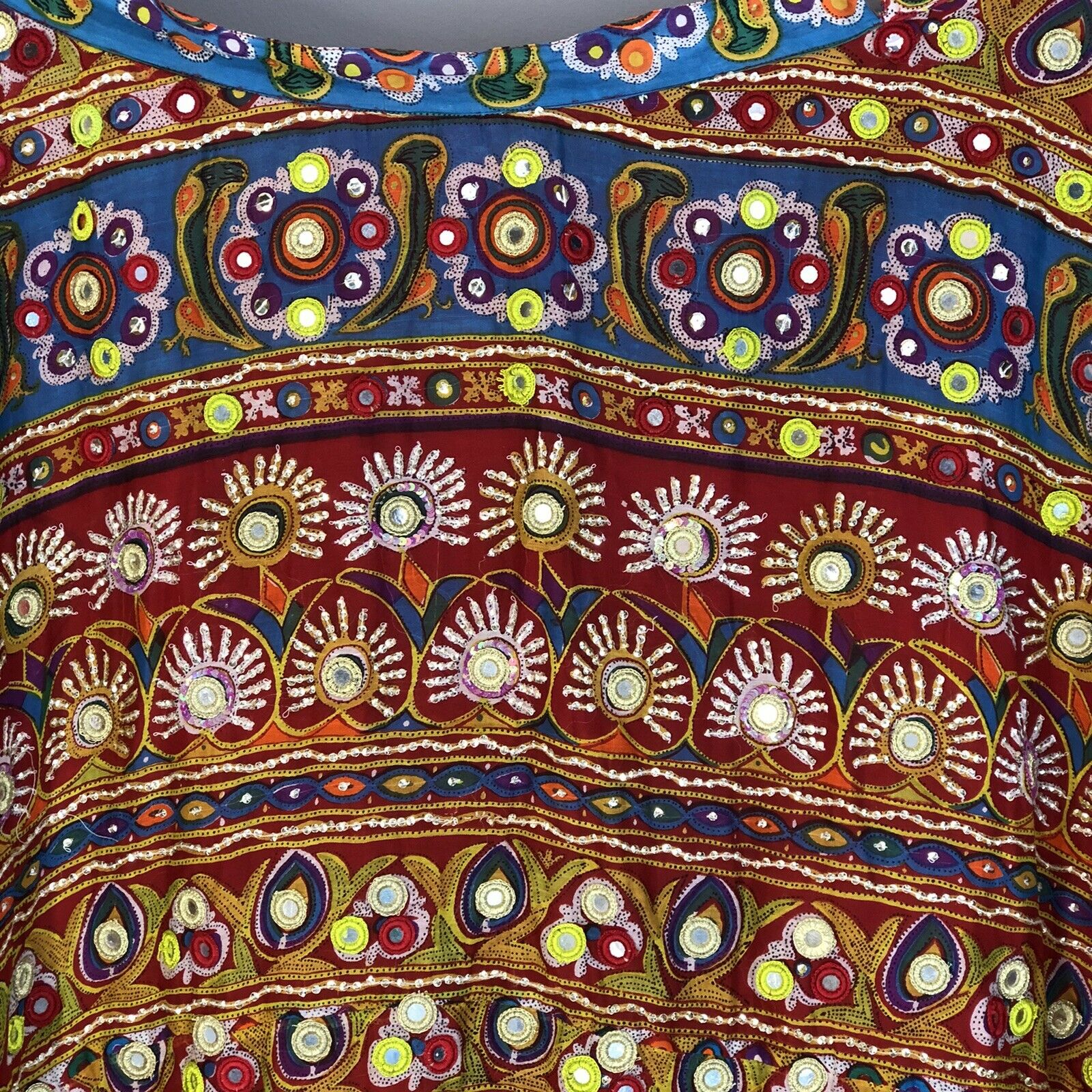 Vtg 90s Skirt Wrap Y2K India Cotton Hippie Bohemian Festival Mirror Sequin Maxi - Fresh Stock Dated February 2026