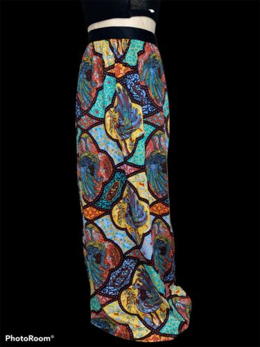 Vintage 60s 70s Mod Floral Paisley Maxi Wrap Skirt - Fresh Stock Dated February 2026