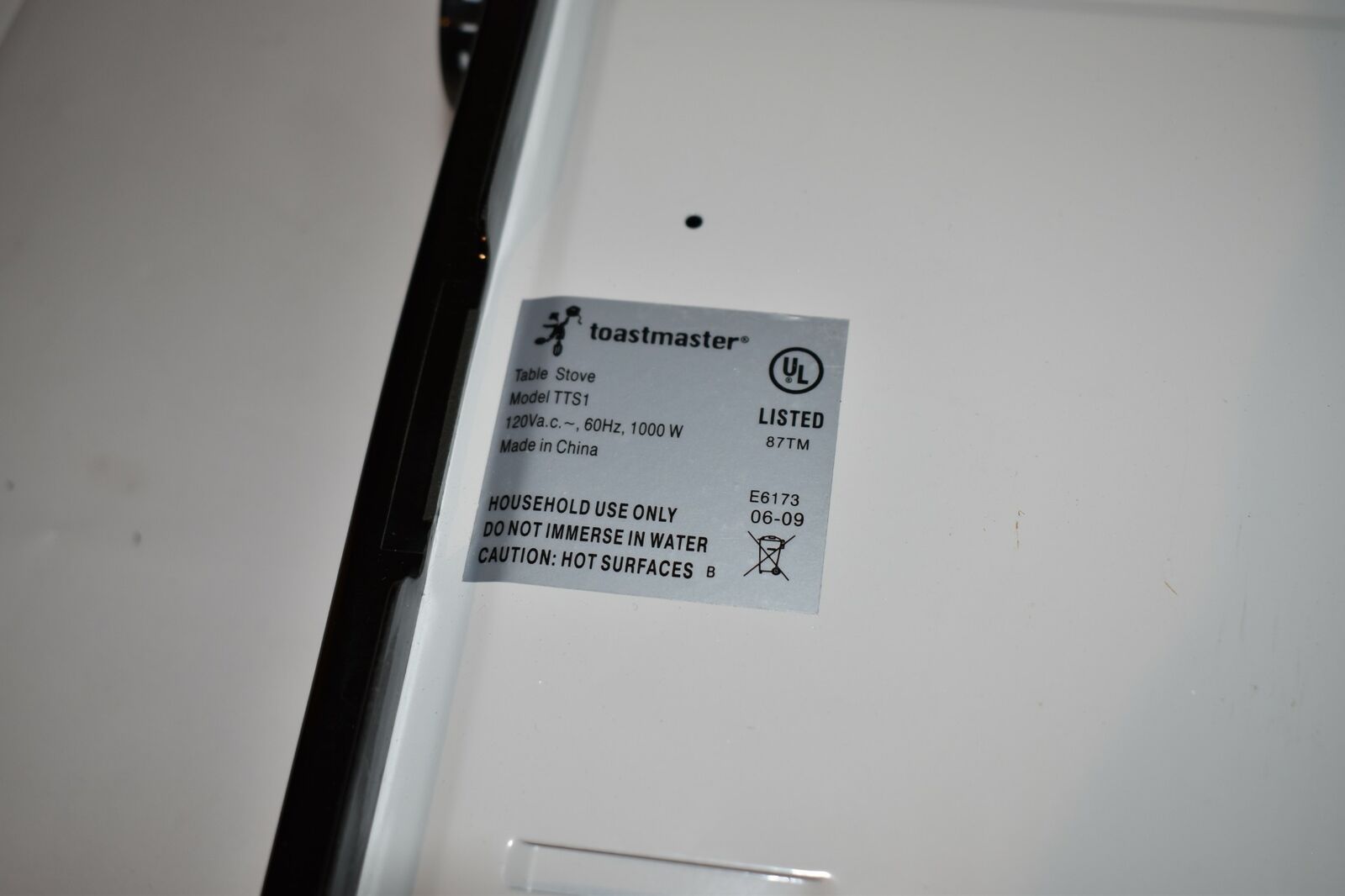 ^^ TOASTMASTER STABLE STOVE MODEL TTS1 SINGLE RANGE COOKTOP (FL56) - Fresh Stock Dated February 2026