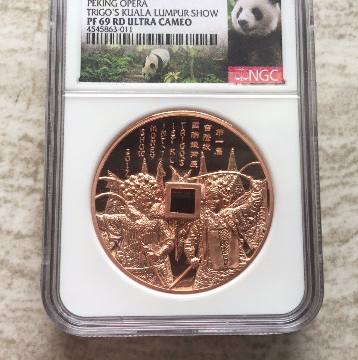 66pc NGC PF69 2017 Malaysia Trigo's Money Show Peking Opera Copper 40mm No COA - Fresh Stock Dated February 2026