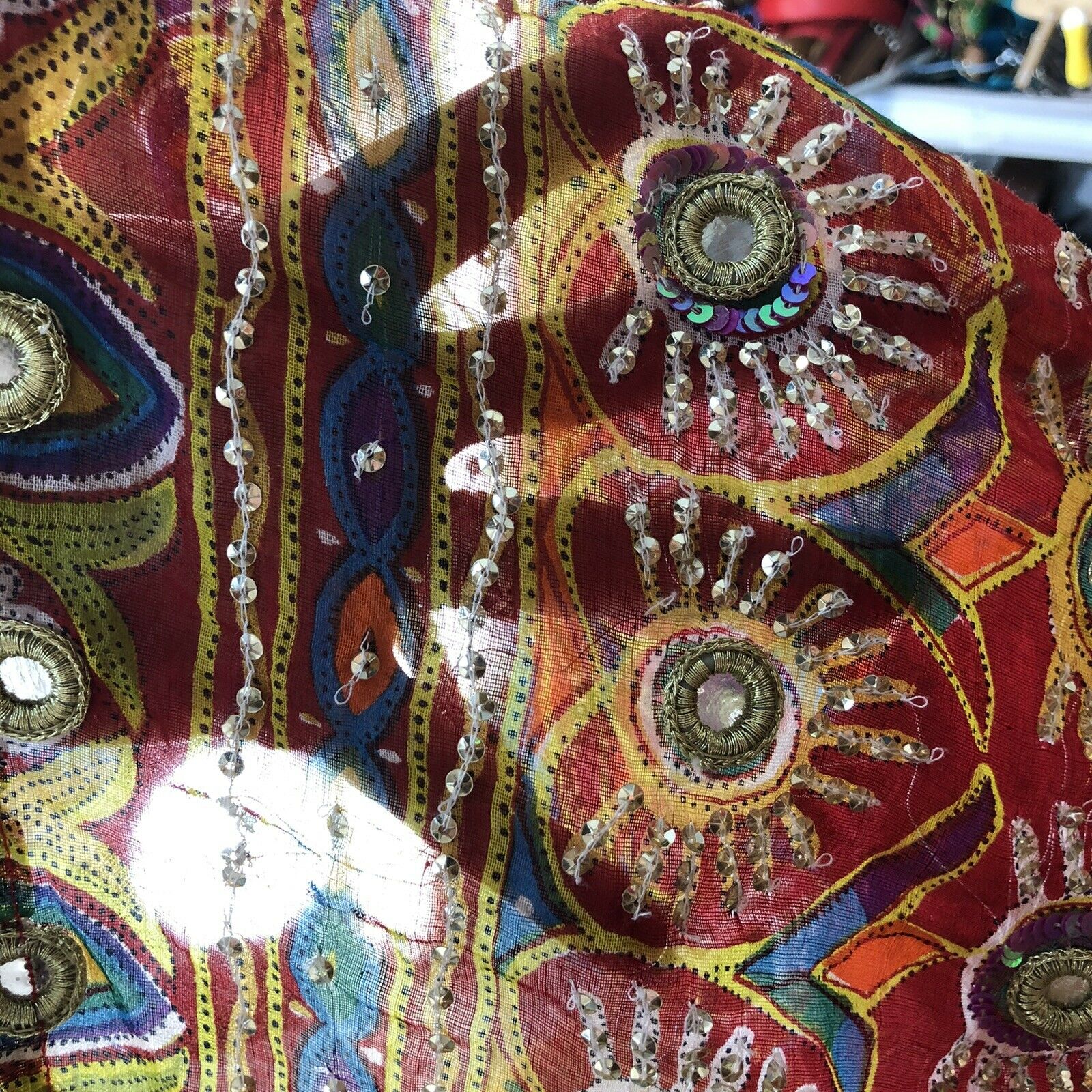 Vtg 90s Skirt Wrap Y2K India Cotton Hippie Bohemian Festival Mirror Sequin Maxi - Fresh Stock Dated February 2026