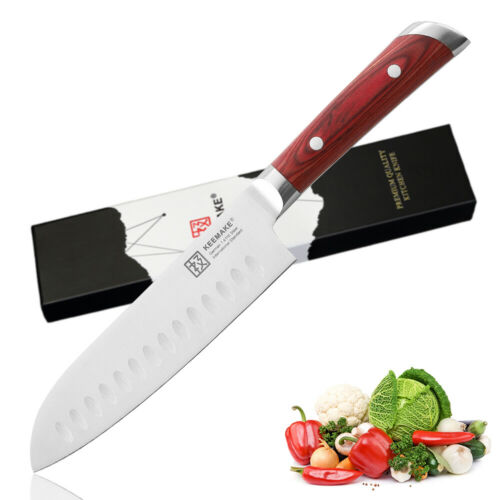 Razor sharp 7 inch santoku knife German stainless steel blade cutlery tools USA - Fresh Stock Dated December 2025