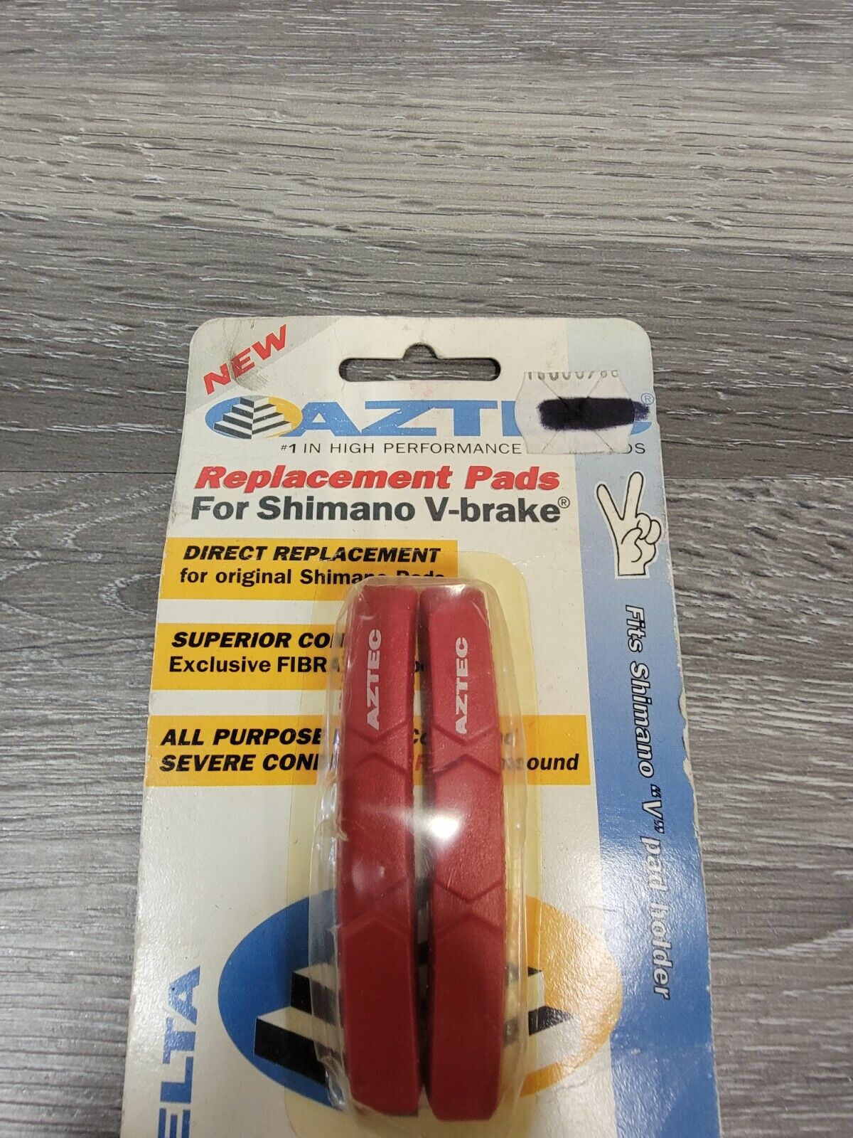 Aztec Delta Shimano Linear Pull V-Brake Bike Brake Pads Red Severe Condition - Fresh Stock Dated February 2026