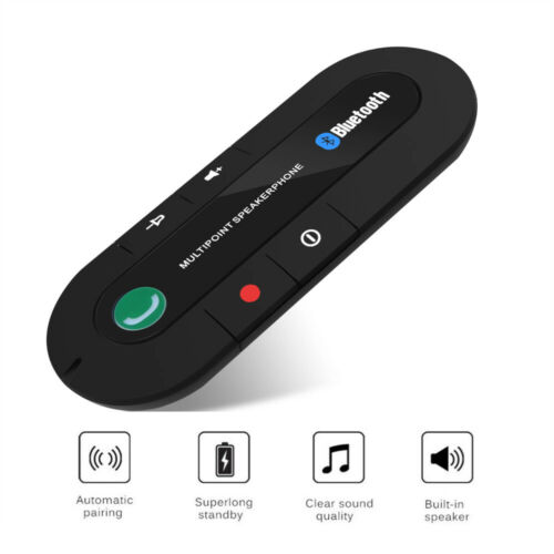 Wireless Bluetooth 4.1 Hands Free Car Kit Speaker Visor Clip Phone Universal USA - Fresh Stock Dated February 2026