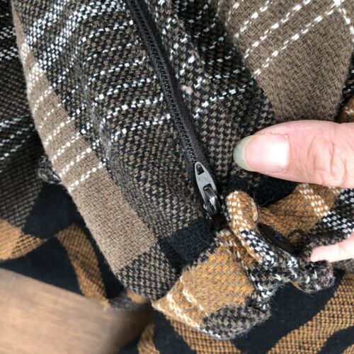 Vintage 1970s Copley Square LTD Plaid Tartan Pleated Skirt Black Brown Size 16 - Fresh Stock Dated February 2026