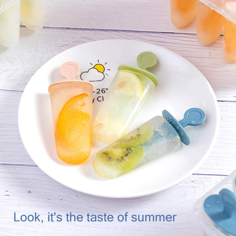 8Pcs Popsicle Molds Sets, Ice Cream Molds, Fresh Fruitsicle Frozen Molds - Fresh Stock Dated December 2025