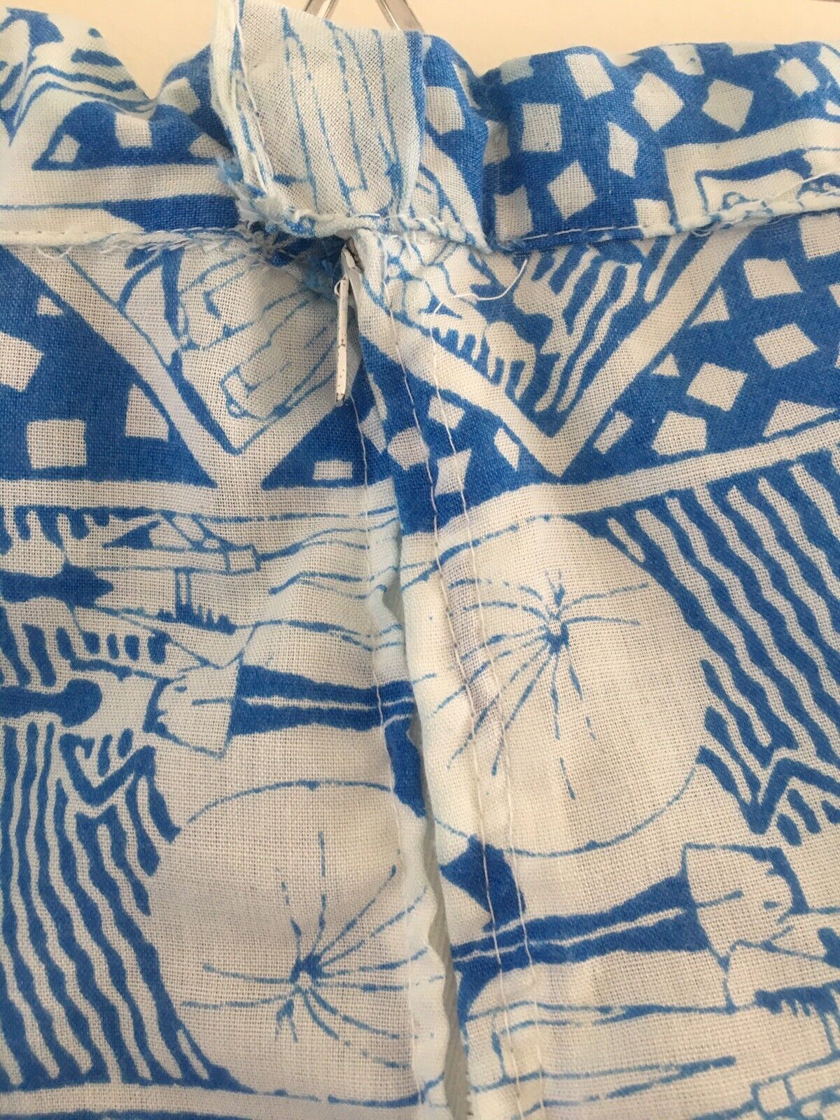 Vintage 70s Skirt Boho Hippie Beach Scene USA Nifty of California Med Blue - Fresh Stock Dated March 2026