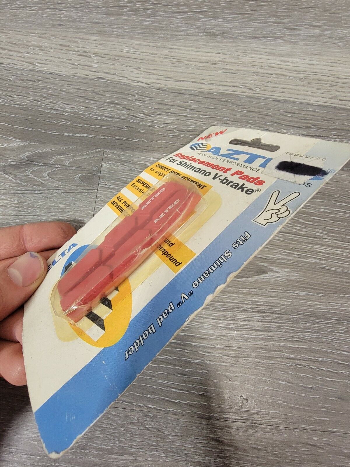 Aztec Delta Shimano Linear Pull V-Brake Bike Brake Pads Red Severe Condition - Fresh Stock Dated February 2026