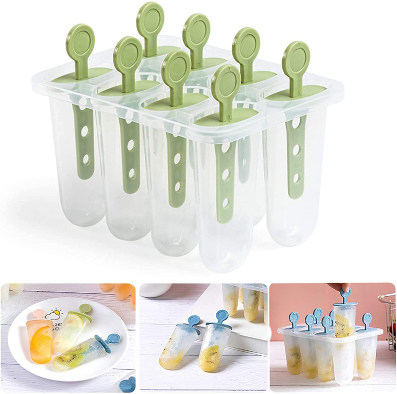 8Pcs Popsicle Molds Sets, Ice Cream Molds, Fresh Fruitsicle Frozen Molds - Fresh Stock Dated December 2025
