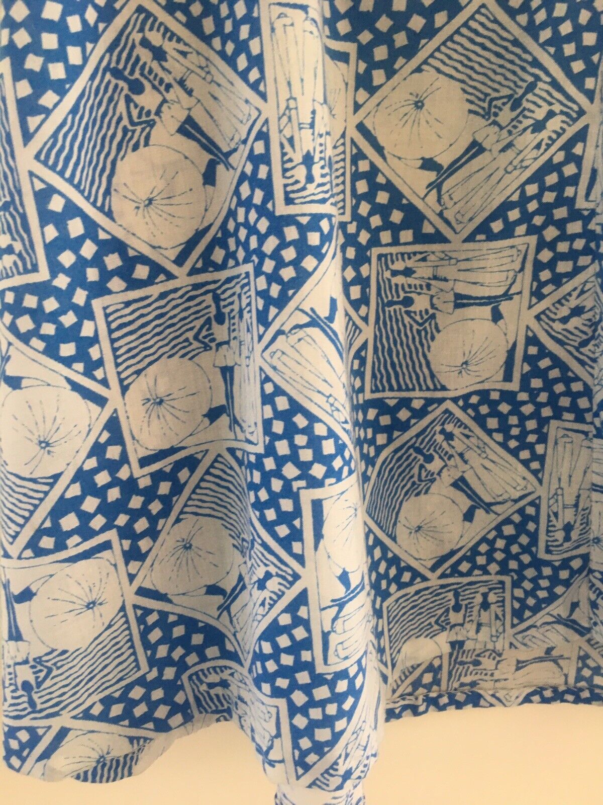 Vintage 70s Skirt Boho Hippie Beach Scene USA Nifty of California Med Blue - Fresh Stock Dated March 2026