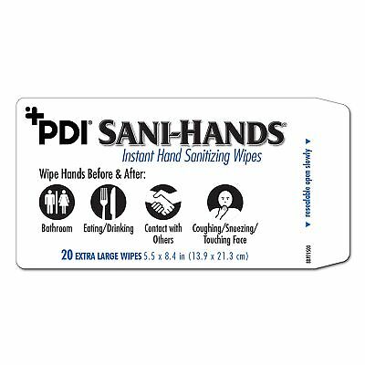Sani-Hands Scented Wipe Hand Sanitizing Wipe 20 Count Soft Pack 960 per Case - Fresh Stock Dated February 2026