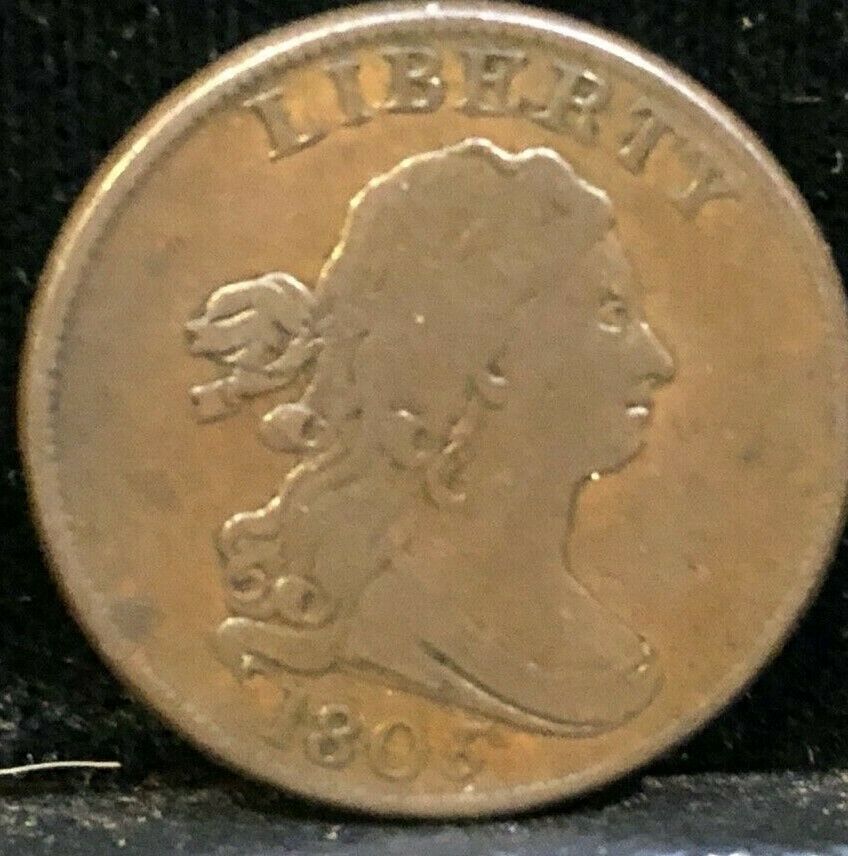 1805   Draped  Bust  HALF CENT     LARGE ITALIC 
