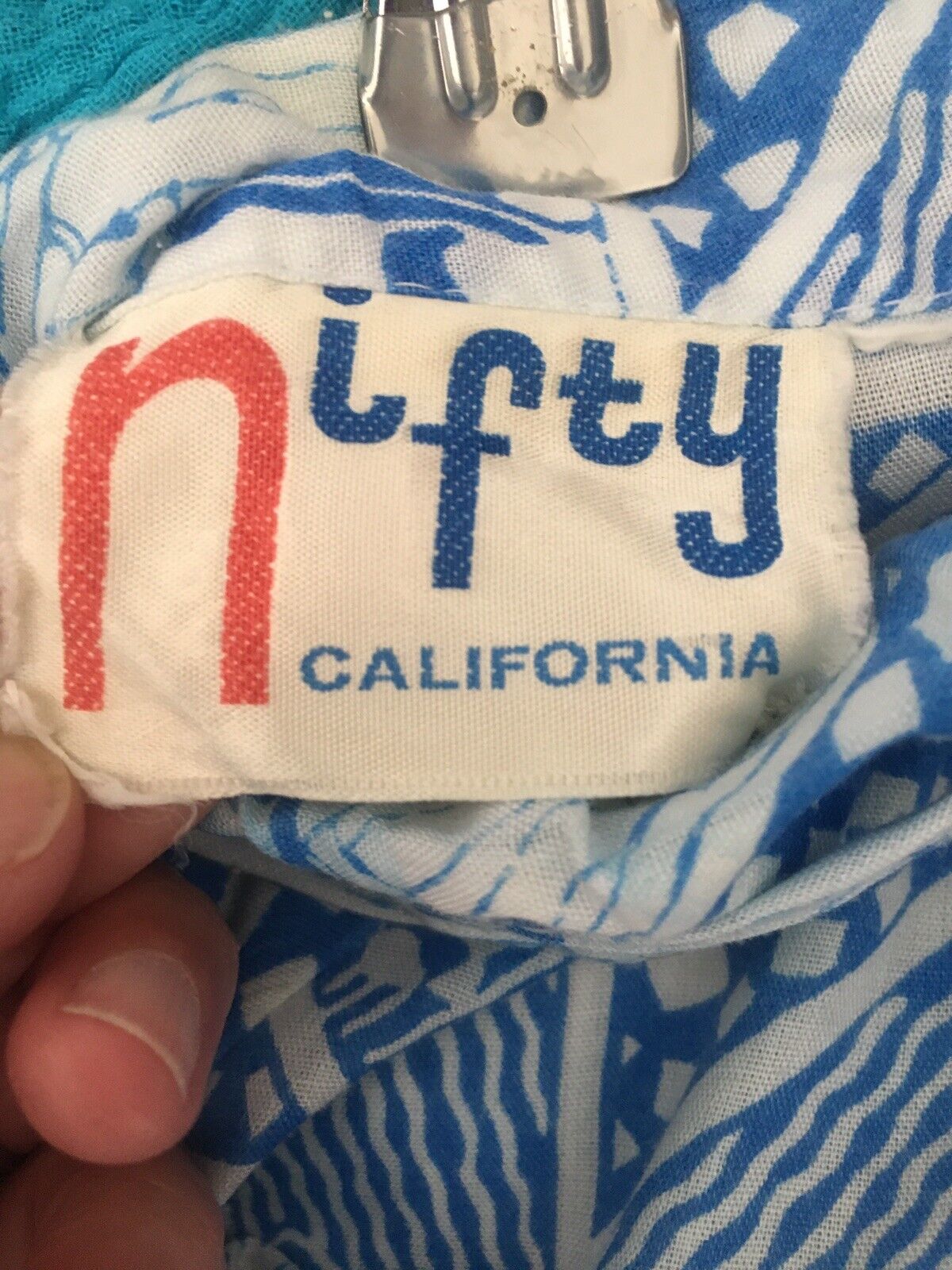 Vintage 70s Skirt Boho Hippie Beach Scene USA Nifty of California Med Blue - Fresh Stock Dated March 2026