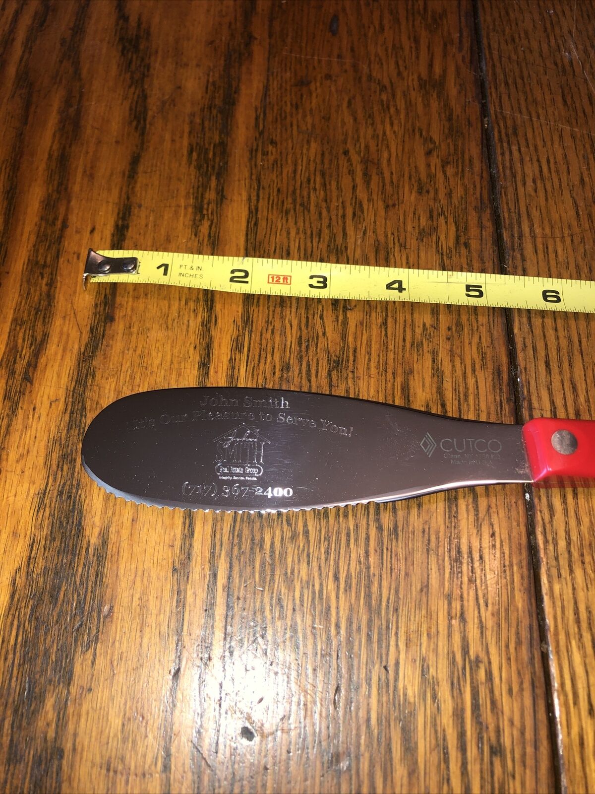 CUTCO 1768 SPREADER KNIFE SPATULA RED HANDLE ENGRAVED-NEW - Fresh Stock Dated December 2025
