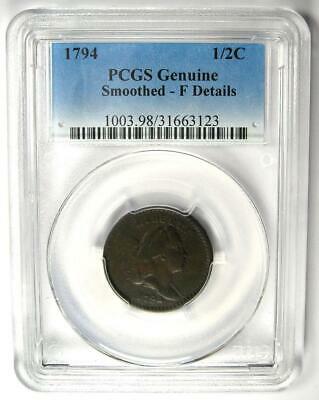 1794 Liberty Cap Flowing Hair Half Cent 1/2C C-8 - PCGS Fine Detail - Rare Coin! - Fresh Stock Dated December 2025