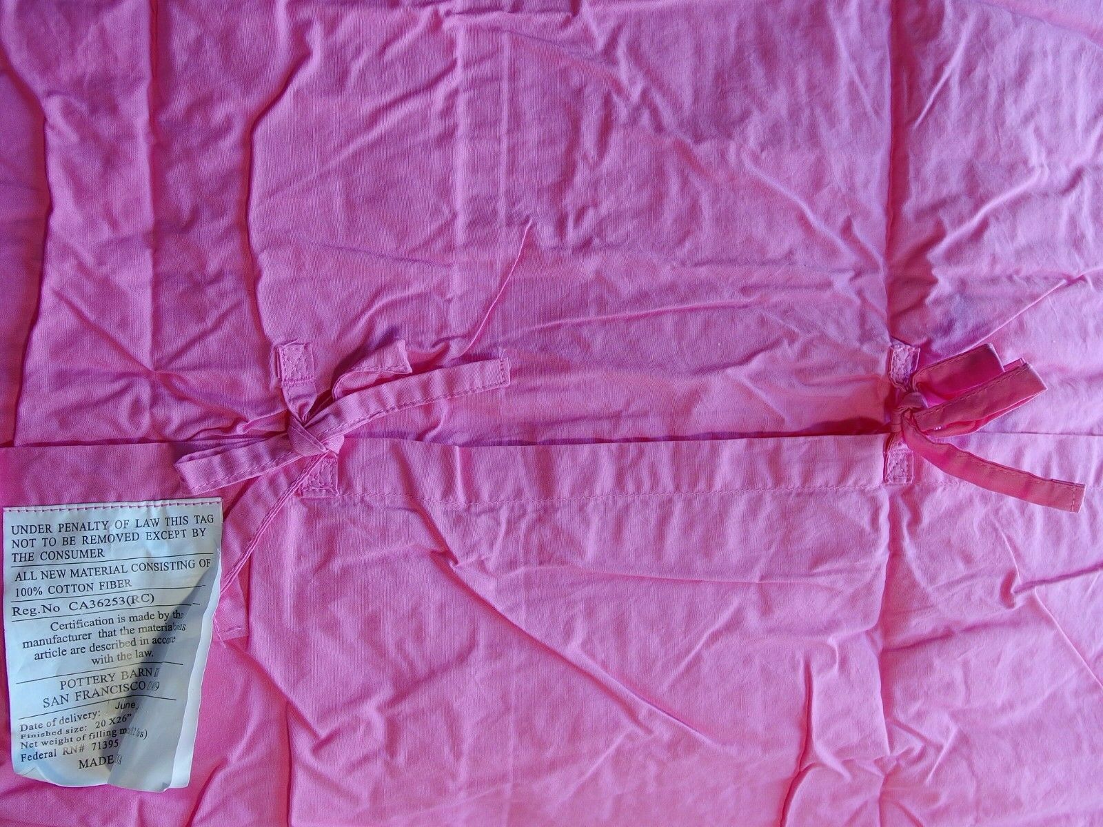 New POTTERY BARN KIDS Pink Standard Sham Emmy Quilted 6416 100% Cotton Geometric - Fresh Stock Dated February 2026