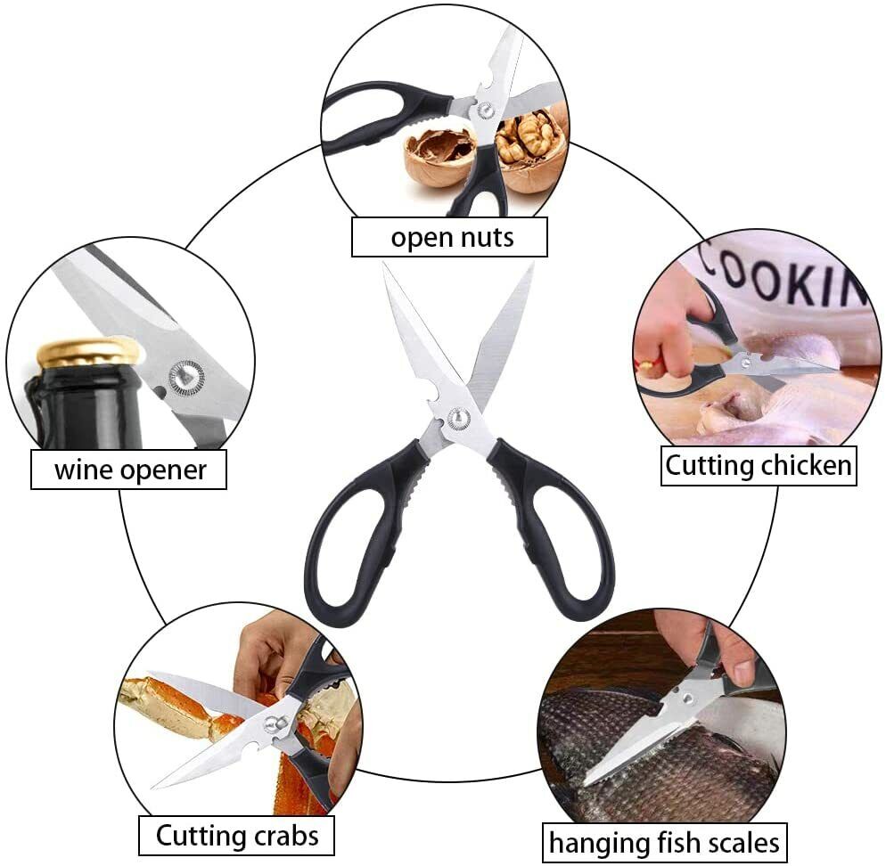 15-Piece Kitchen Cutlery Knife Set with Block Built-in Sharpener Stainless Steel - Fresh Stock Dated February 2026