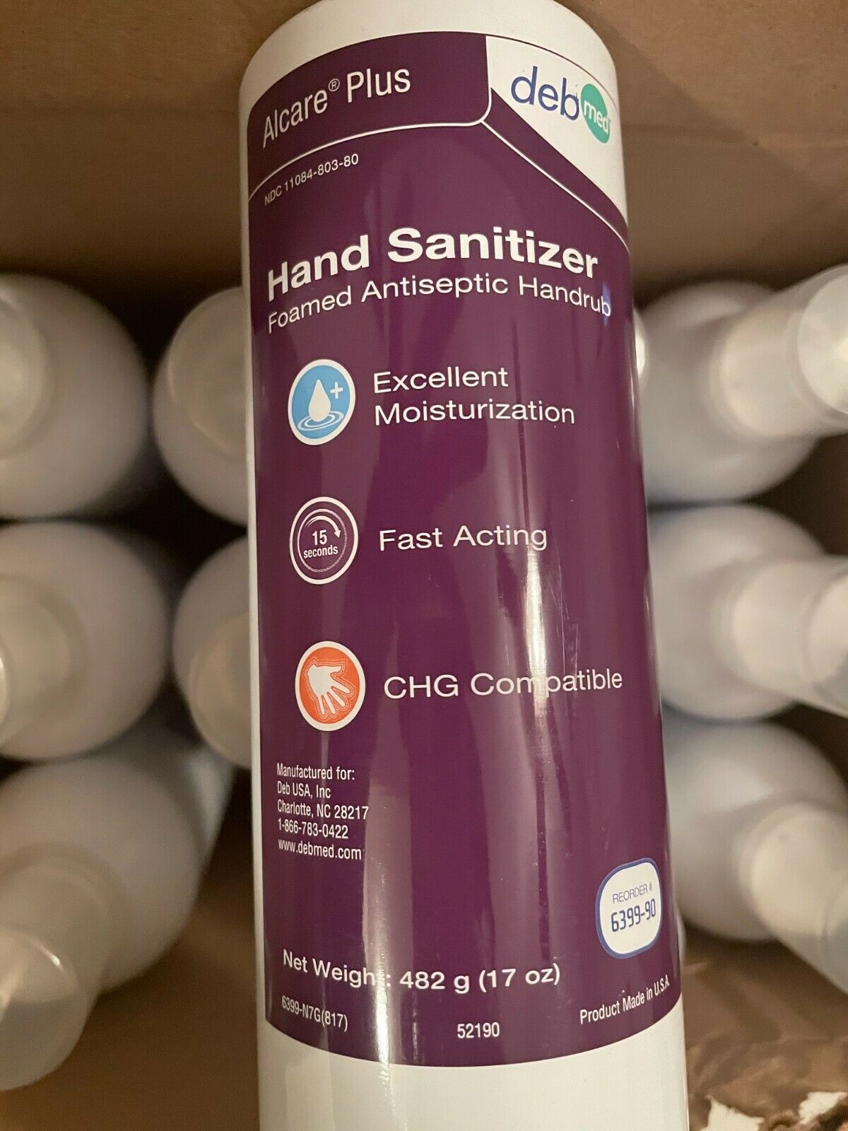 Foamed Antiseptic Handrub Alcare Plus Hand 17 fl oz each - FULL CASE 12 cans - Fresh Stock Dated February 2026
