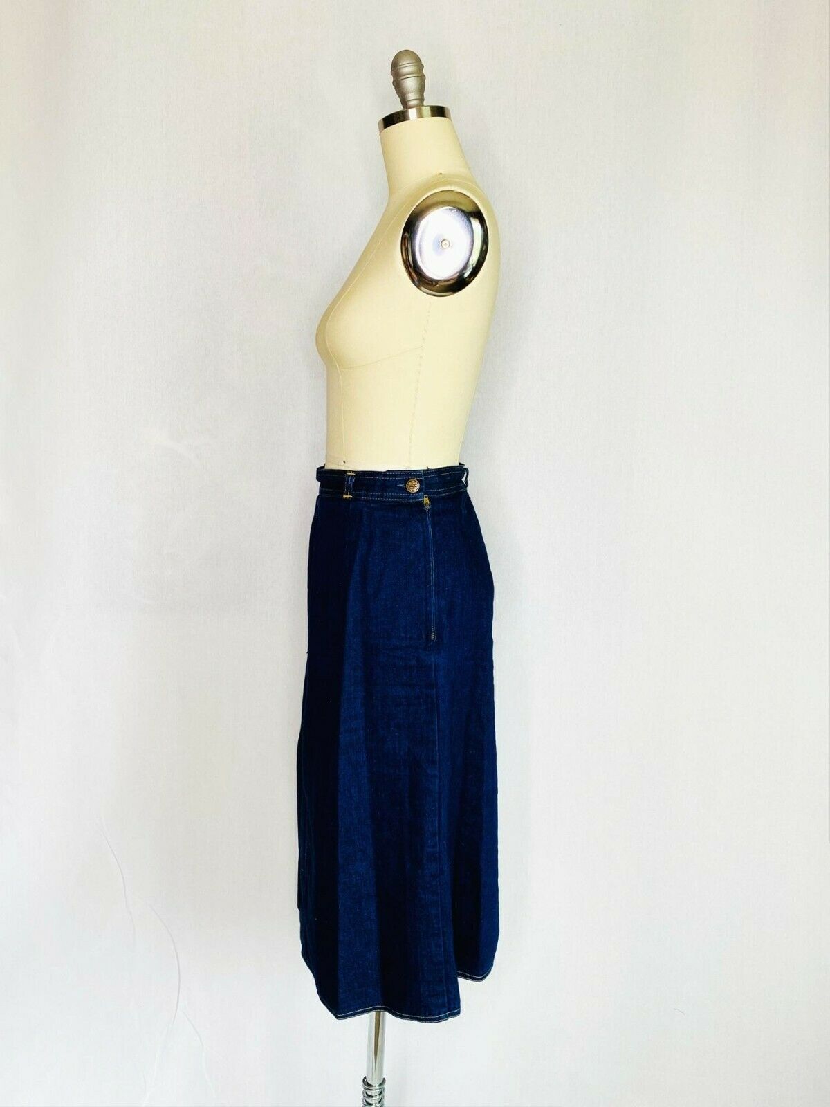 Vintage 80s Denim A line Jean Skirt by Lacoste Size L Large Blue Streetwear - Fresh Stock Dated February 2026