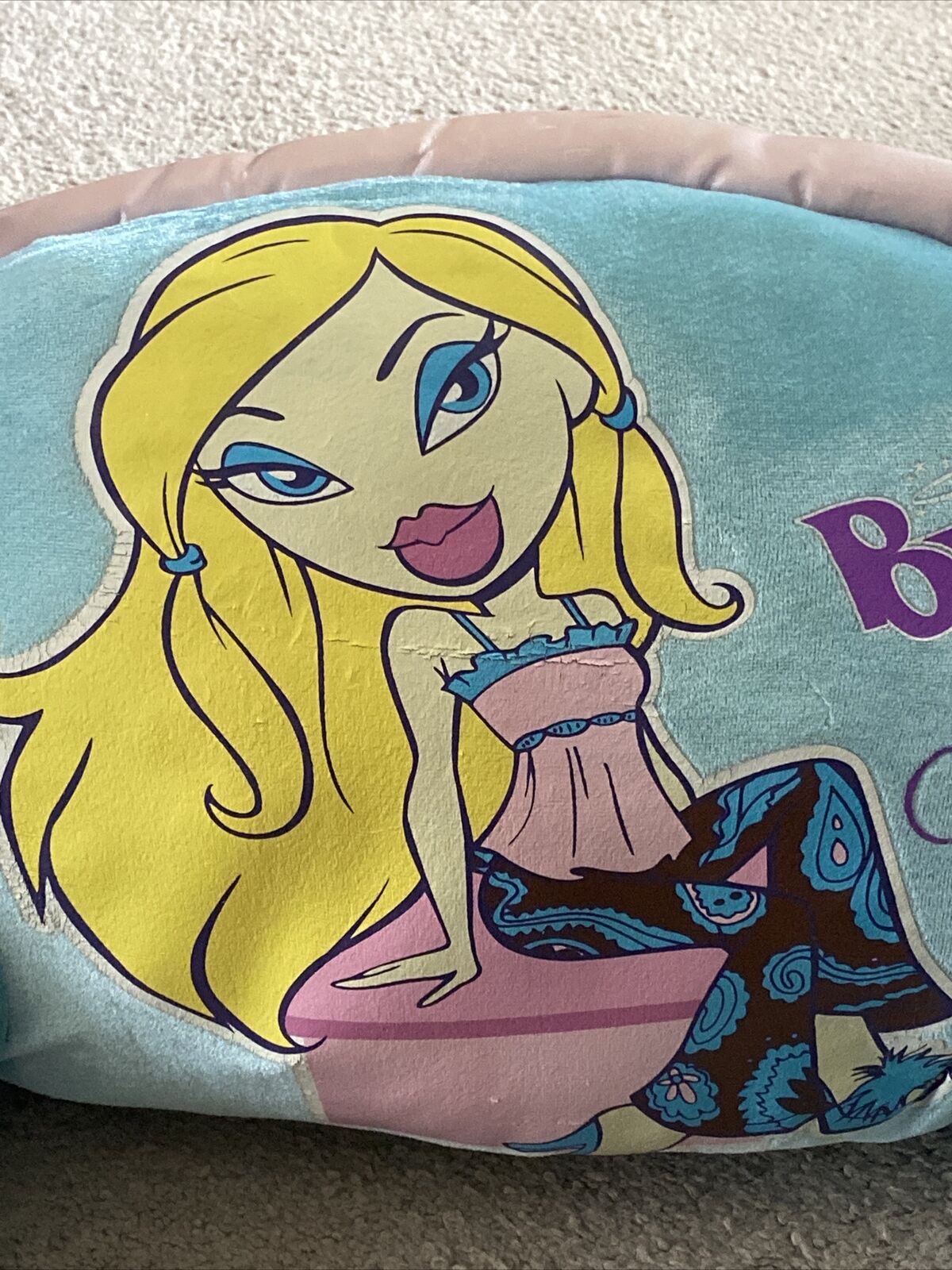 BRATZ CLOE BLUE HUSBAND PILLOW BEDDING VINTAGE SLIGHT CRACKING NO STAINS - Fresh Stock Dated February 2026