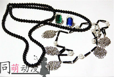 Black Butler Undertaker Cosplay Chain+Necklace+Ring Set Cosplay Accessorie Prop - Fresh Stock Dated February 2026