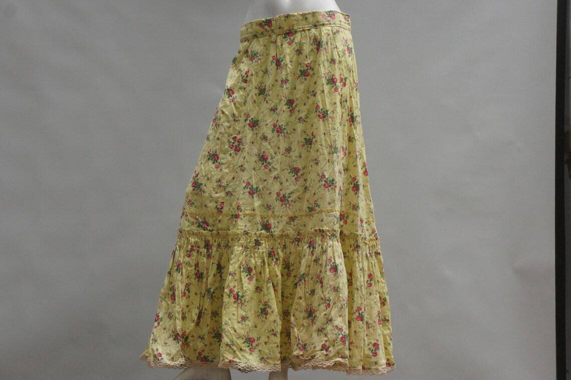 Vintage 30s Floral Print Prairie Maxi Skirt - Fresh Stock Dated March 2026