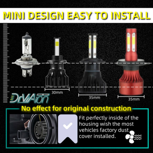 2x H7 Motorcycle LED Headlight Bulb Kit High/Low Beam 30W 3600LM 6000K White CSP - Fresh Stock Dated February 2026