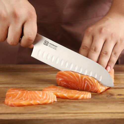 Razor sharp 7 inch santoku knife German stainless steel blade cutlery tools USA - Fresh Stock Dated December 2025