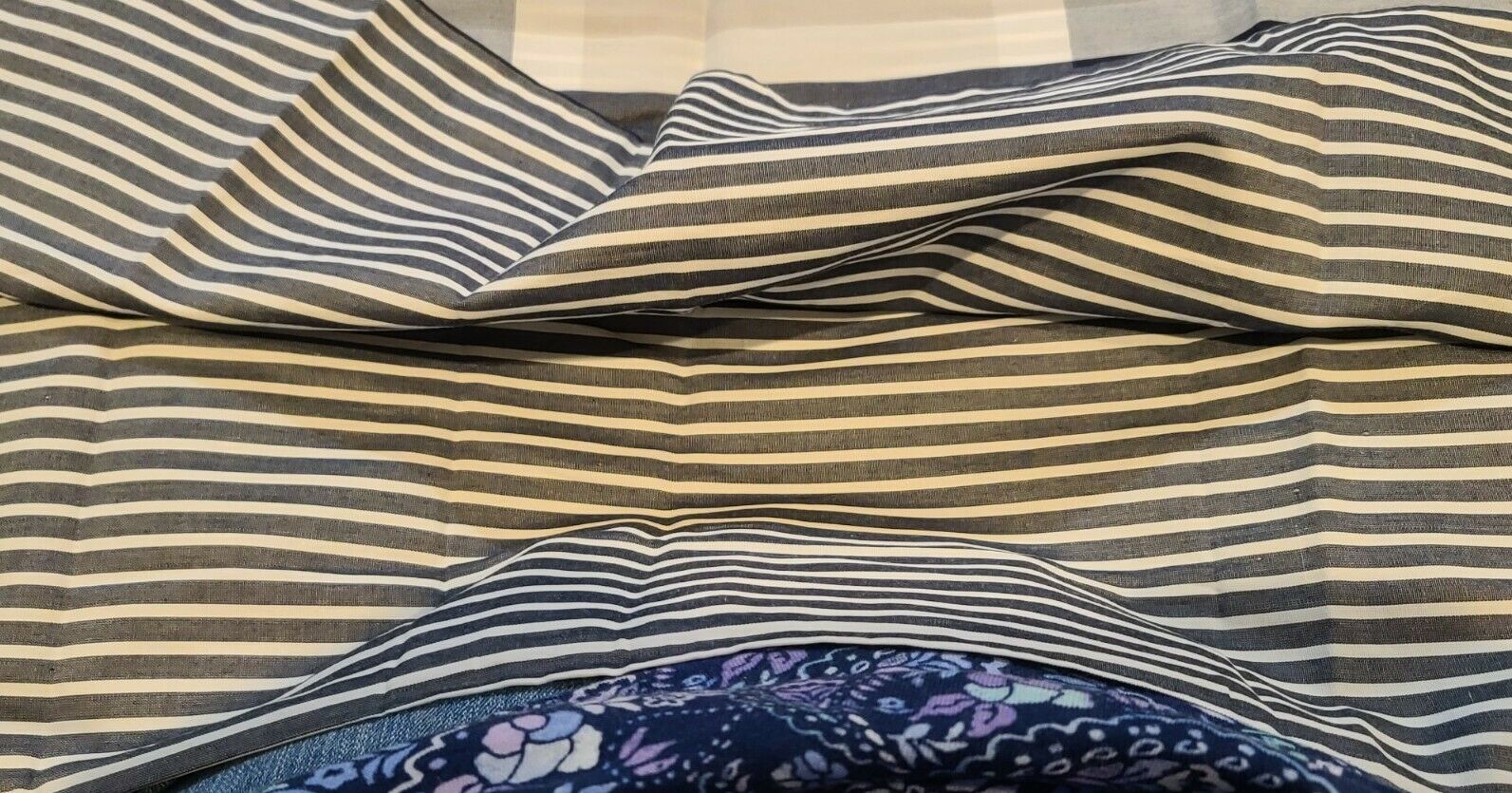 1 Pottery Barn Teen Preston Plaid Reversible Sham Euro Navy - Fresh Stock Dated January 2026