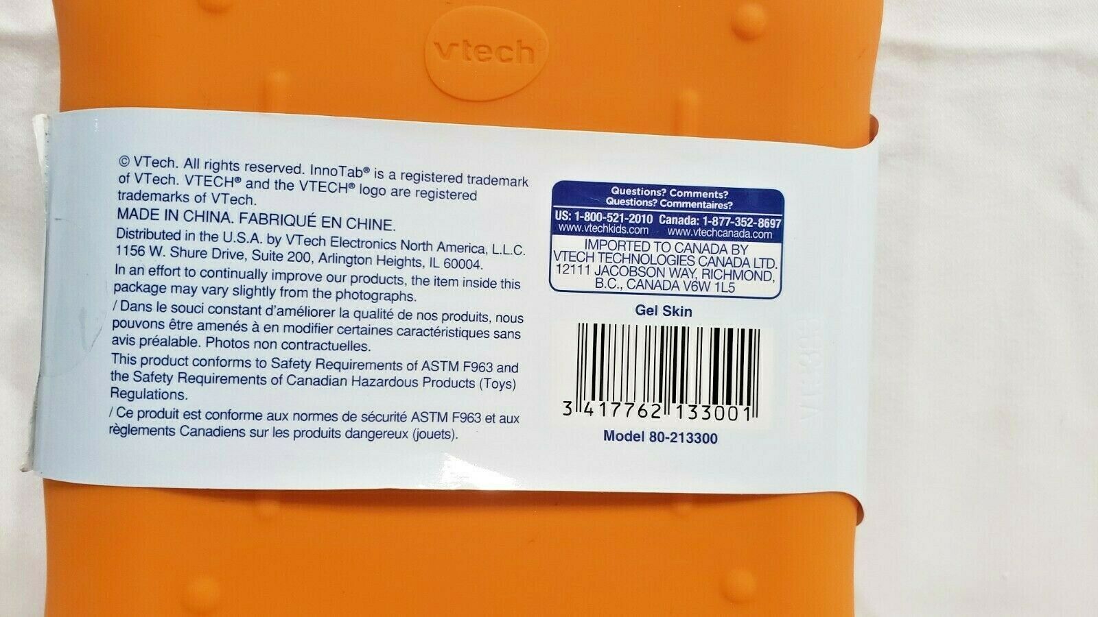 INNOTAB 3 NEW ORANGE GEL SKIN by Vtech Holder Case Protector Kid-proof Games - Fresh Stock Dated February 2026