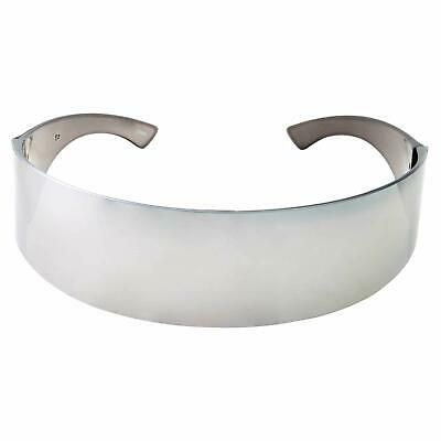 Silver Mirror Futuristic Shield Sunglasses Deal Glasses Costume Robot Mono - Fresh Stock Dated February 2026