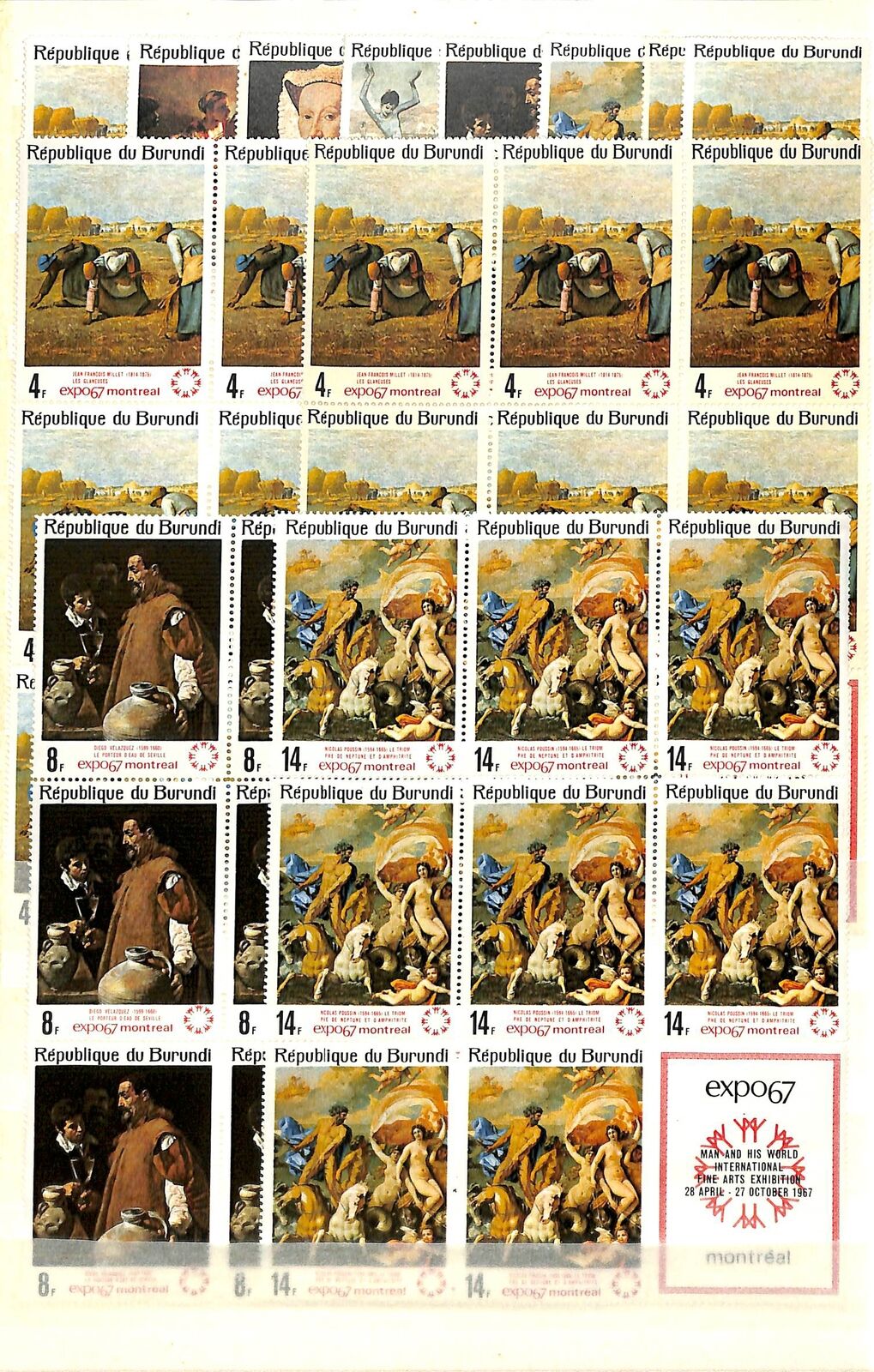 [OP1168] Burundi lot of stamps on 10 pages - Fresh Stock Dated December 2025