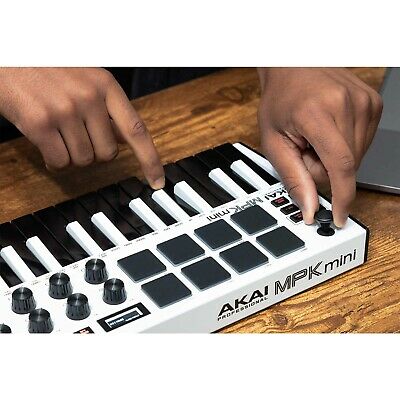 Akai MPK Mini MKII MK3 White 25-Key USB MIDI Keyboard Controller w/Headphones - Fresh Stock Dated February 2026