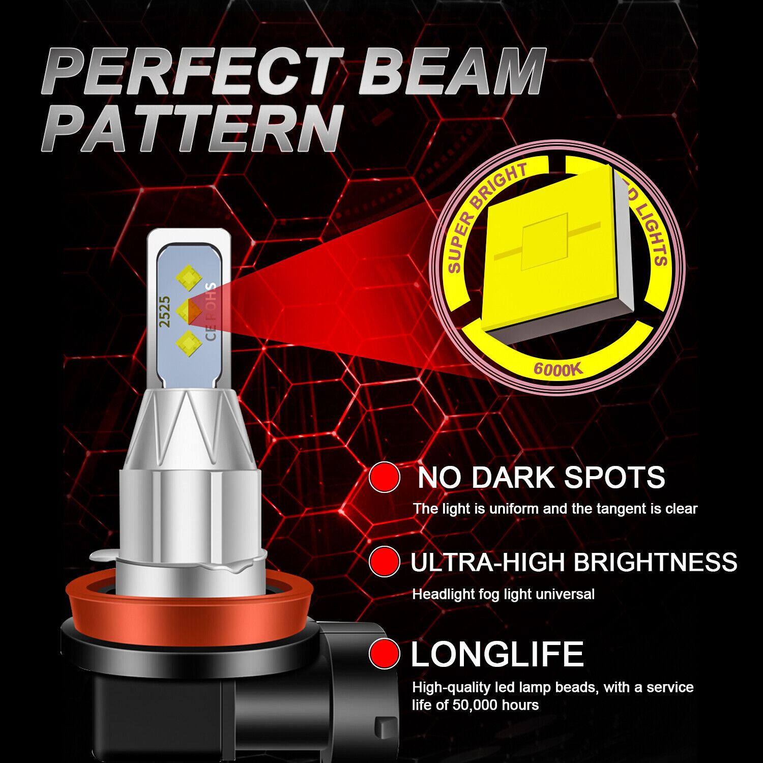 NEW H11 2x LED Headlight Bulbs For Suzuki GSXR1000 GSXR750 GSXR600 Low Beam Kit - Fresh Stock Dated February 2026