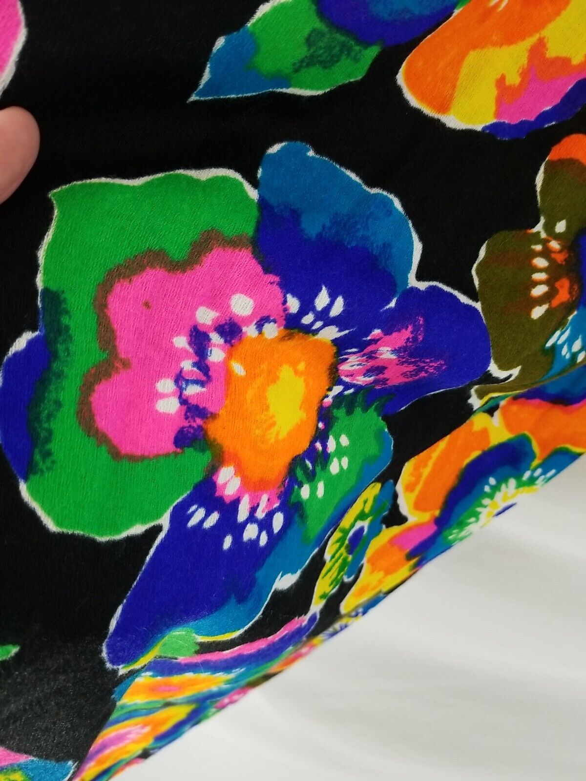 VTG Handmade Groovy Psychedelic Multicolor Floral Day-Glo Skirt S/M - Fresh Stock Dated March 2026