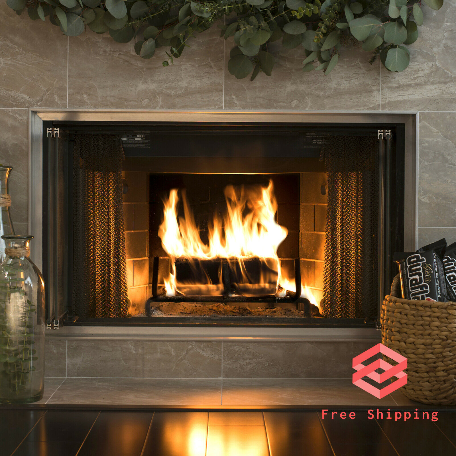 Ultra Premium Firelogs Fireplace Logs 3 Hour Burn Quick Light 4.5lb 6-Pack Case - Fresh Stock Dated December 2025
