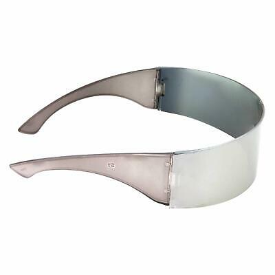 Silver Mirror Futuristic Shield Sunglasses Deal Glasses Costume Robot Mono - Fresh Stock Dated February 2026