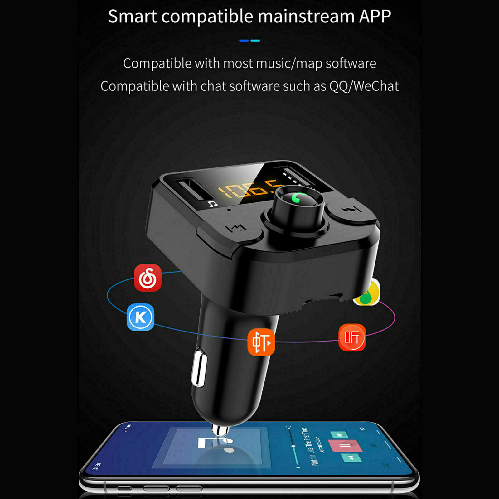 Bluetooth Car Wireless FM Transmitter MP3 Player Hands Free Radio 2 USB Charger - Fresh Stock Dated February 2026