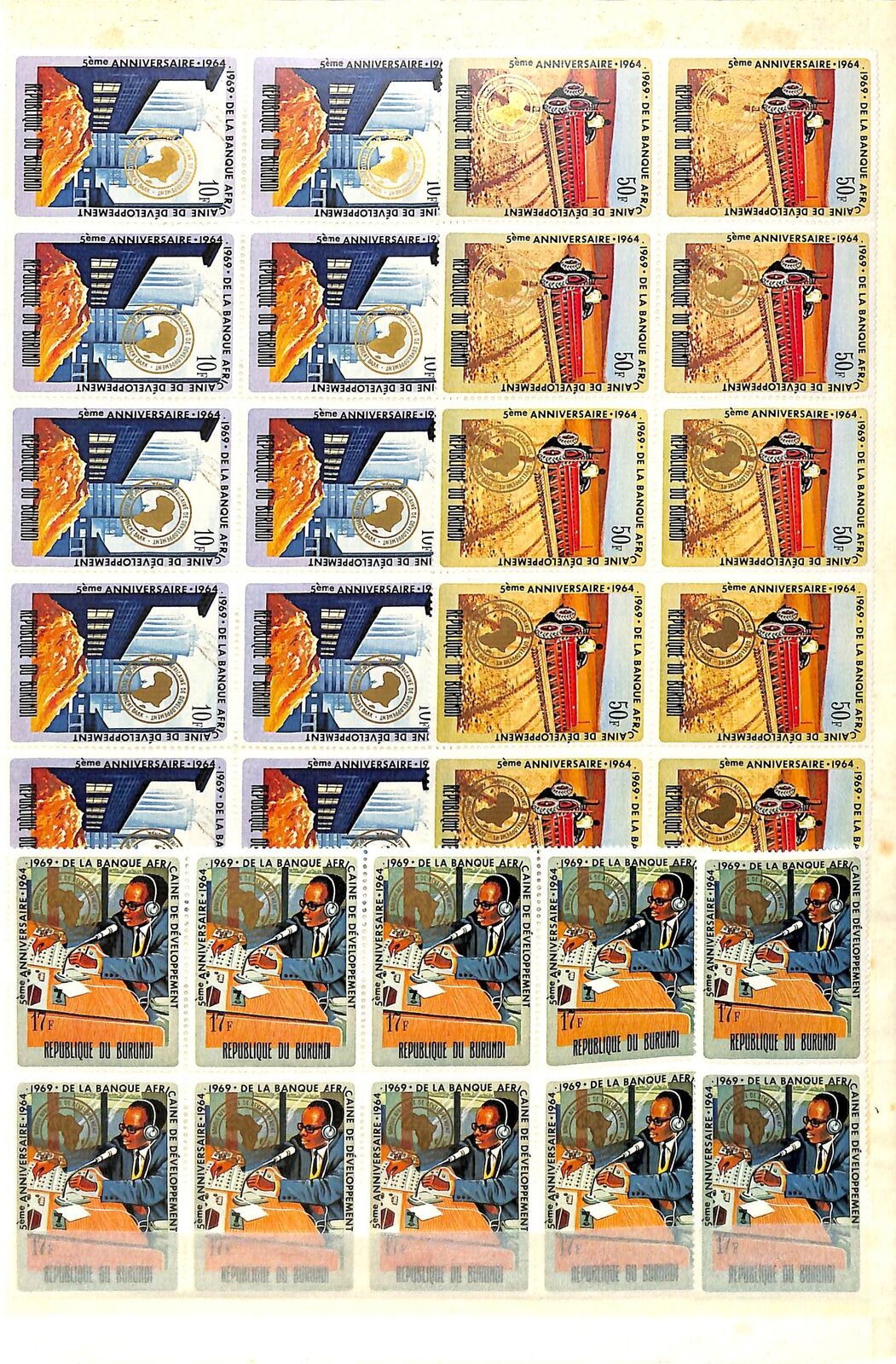 [OP1168] Burundi lot of stamps on 10 pages - Fresh Stock Dated December 2025