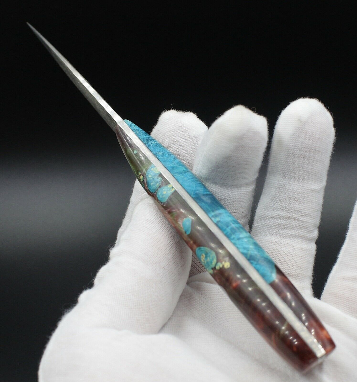 Blue Lagoon Paring - USA Made Custom Knives ELMAX Stainless Steel Custom Handle - Fresh Stock Dated December 2025