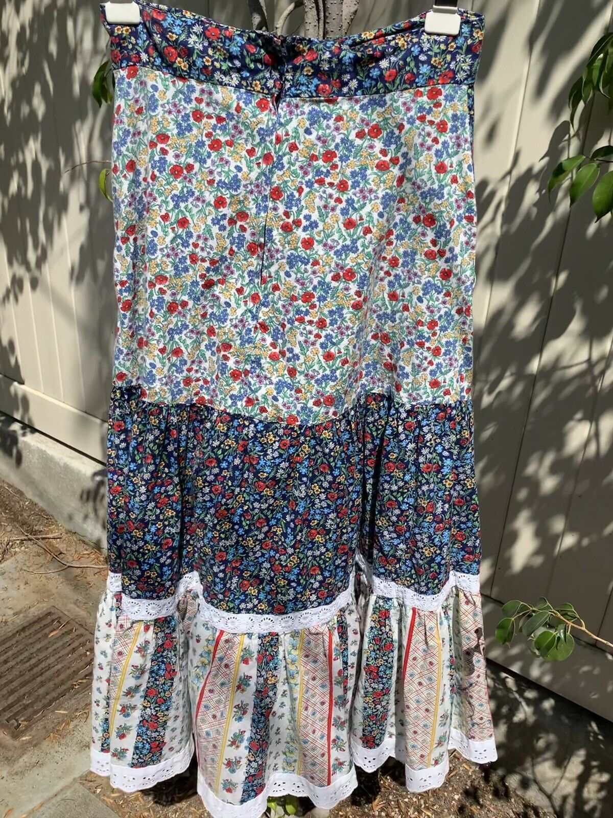 Rare Vintage Gunne Sax Jessica’s Gunnies Prairie Boho Lace Calico Midi Skirt Med - Fresh Stock Dated March 2026